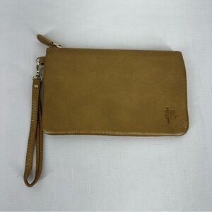 Mighty Purse H Butler Dark Gold Leather Wristlet
